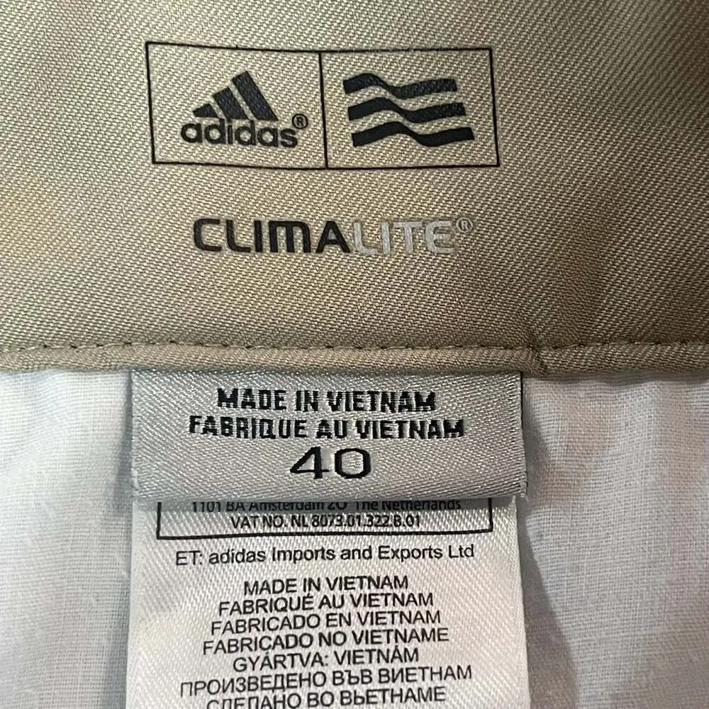 Adidas Climalite Tan Golf Performance Flat Front Shorts Size 40